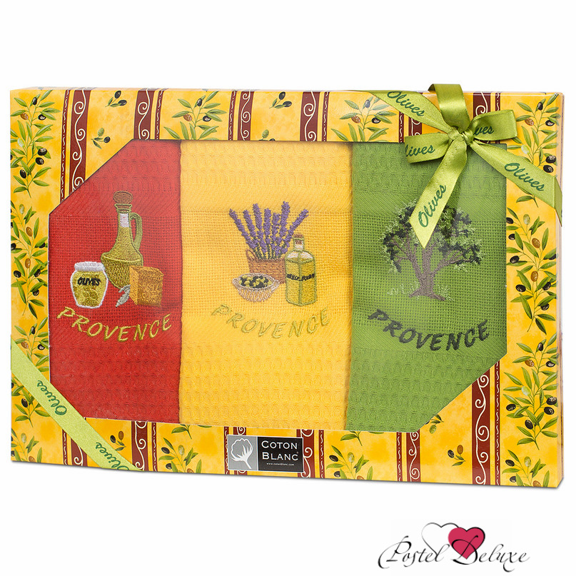 {} Coton Blanc Кухонное полотенце Olive Цвет: Радуга (несколько цветов в упаковке)