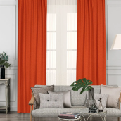 Классические шторы Иман цвет: оранжевый (160х260 см - 1 шт)