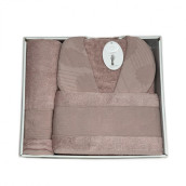 Банный халат Yasmina цвет: розовый, серый (L-XL)