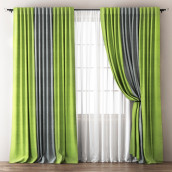Классические шторы Кирстен цвет: зеленый, серый