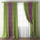 Классические шторы Кирстен цвет: зеленый, фиолетовый