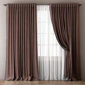 Классические шторы Омма цвет: коричневый