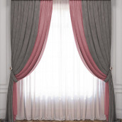 Классические шторы Латур цвет: розовый, серый