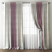 Классические шторы Кирстен цвет: кремовый, розовый (170х270 см - 2 шт)