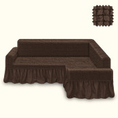 Чехол на угловой диван (правый угол) Katey цвет: темно-коричневый (300 см)