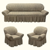Комплект чехлов на диван и два кресла Effie цвет: бежевый (185 см, 50 см - 2 шт)