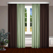 Классические шторы Bryson цвет: коричневый, фисташковый (150х270 см - 2 шт)
