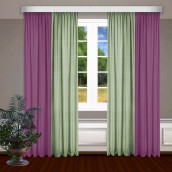 Классические шторы Bryson цвет: малиновый, фисташковый (150х270 см - 2 шт)