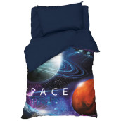 Детское постельное белье Space trip цвет: синий (1.5 сп)
