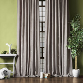 Классические шторы Бэлли цвет: серый (145х270 см - 2 шт)