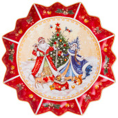 Блюдо Дед Мороз и Снегурочка (38 см)