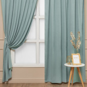Классические шторы Марлен цвет: бирюзовый (150х270 см - 2 шт)