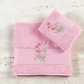 Набор из 2 полотенец Шарм цвет: темно-розовый (50х90 см, 70х140 см)