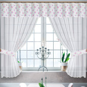 Классические шторы Darien цвет: белый, фиолетовый (300х180 см - 1 шт)