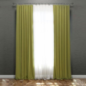 Классические шторы Блэкаут цвет: зеленый