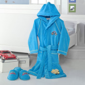Детский банный халат Тачки цвет: голубой