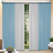 Классические шторы Mirele цвет: голубой, белый