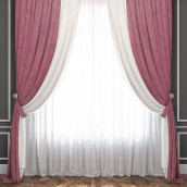 Классические шторы Латур цвет: белый, розовый