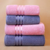 Набор из 4 полотенец Harmonika цвет: розовый, сиренево-лиловый (50х80 см - 2 шт, 70х130 см - 2 шт)