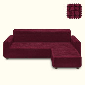 Чехол на угловой диван (правый угол) оттоманка Dolley цвет: бордовый (240 см)