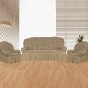Комплект чехлов на диван и два кресла Isadore цвет: бежевый (185 см, 50 см - 2 шт)
