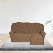 Чехол на угловой диван (правый угол) оттоманка Sanne цвет: капучино (240 см)