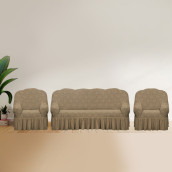 Комплект чехлов на диван и два кресла Uriela цвет: бежевый (185 см, 50 см - 2 шт)