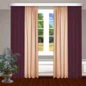 Классические шторы Bryson цвет: бордовый, персик (145х270 см - 2 шт)
