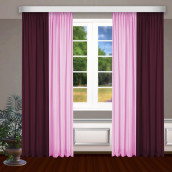 Классические шторы Bryson цвет: бордовый, розовый (145х270 см - 2 шт)