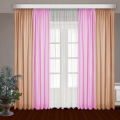 Классические шторы Bryson цвет: розовый, персик (145х270 см - 2 шт)