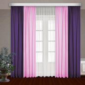 Классические шторы Bryson цвет: розовый, фиолетовый (145х270 см - 2 шт)