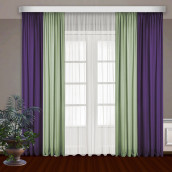 Классические шторы Bryson цвет: фиолет, фисташковый (145х270 см - 2 шт)