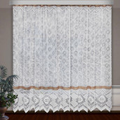 Классические шторы Mordikai цвет: белый, коричневый (300х245 см - 1 шт)