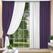 Классические шторы Isidora цвет: фиолетовый, белый (160х250 см - 2 шт)