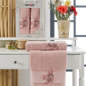 Набор из 2 полотенец Narin цвет: розовый (50х90 см, 70х140 см)