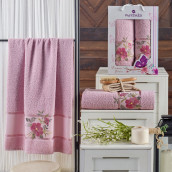 Набор из 2 полотенец Jodie цвет: светло-розовый (50х90 см, 70х140 см)