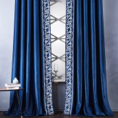 Классические шторы Валери цвет: синий (200х270 см - 2 шт)