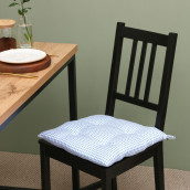 Подушка на стул Клеточка цвет: синий (40х40)
