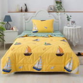 Детское постельное белье с одеялом Кораблики цвет: желтый (1.5 сп)