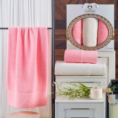 Набор из 3 полотенец Lenny цвет: розовый (50х90 см - 2 шт, 70х140 см)