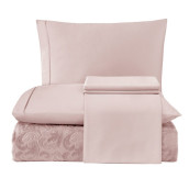 Постельное белье Abra цвет: розовый (евро макси)