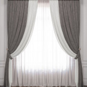 Классические шторы Латур цвет: белый, серый