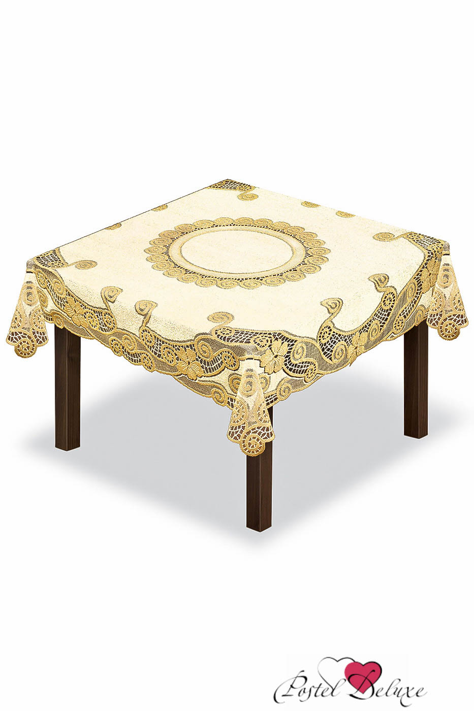 Скатерти и салфетки Haft Скатерть Damia Цвет: Крем-Золото (150х150 см)