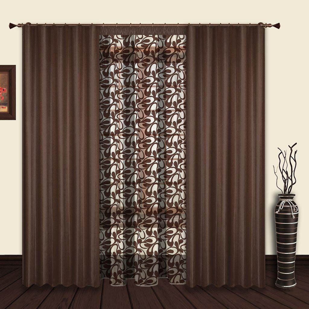 коричневые шторы в интерьере фото