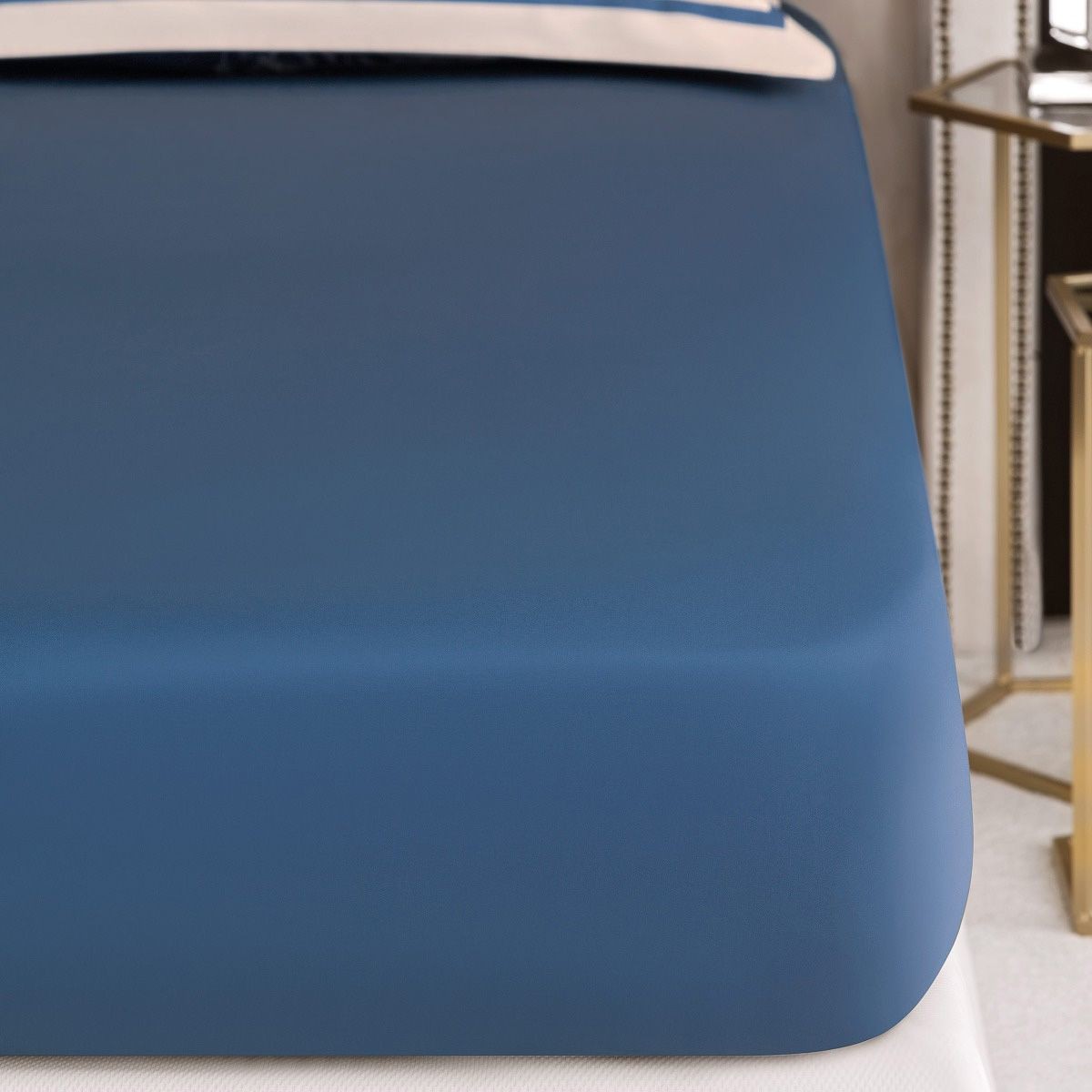 Простыня на резинке Фонтени: цвет: синий, коричневый (180х200), размер 180х200 tgs921231 Простыня на резинке Фонтени: цвет: синий, коричневый (180х200) - фото 1