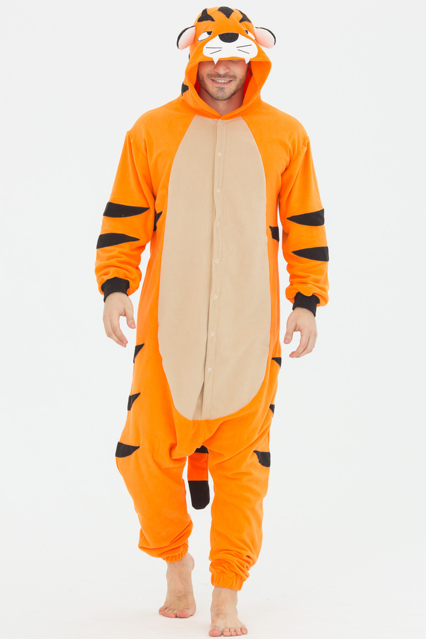Пижама-кигуруми Тигр (48-50), размер {}{}, цвет оранжевый ftj316288 Пижама-кигуруми Тигр (48-50) - фото 1