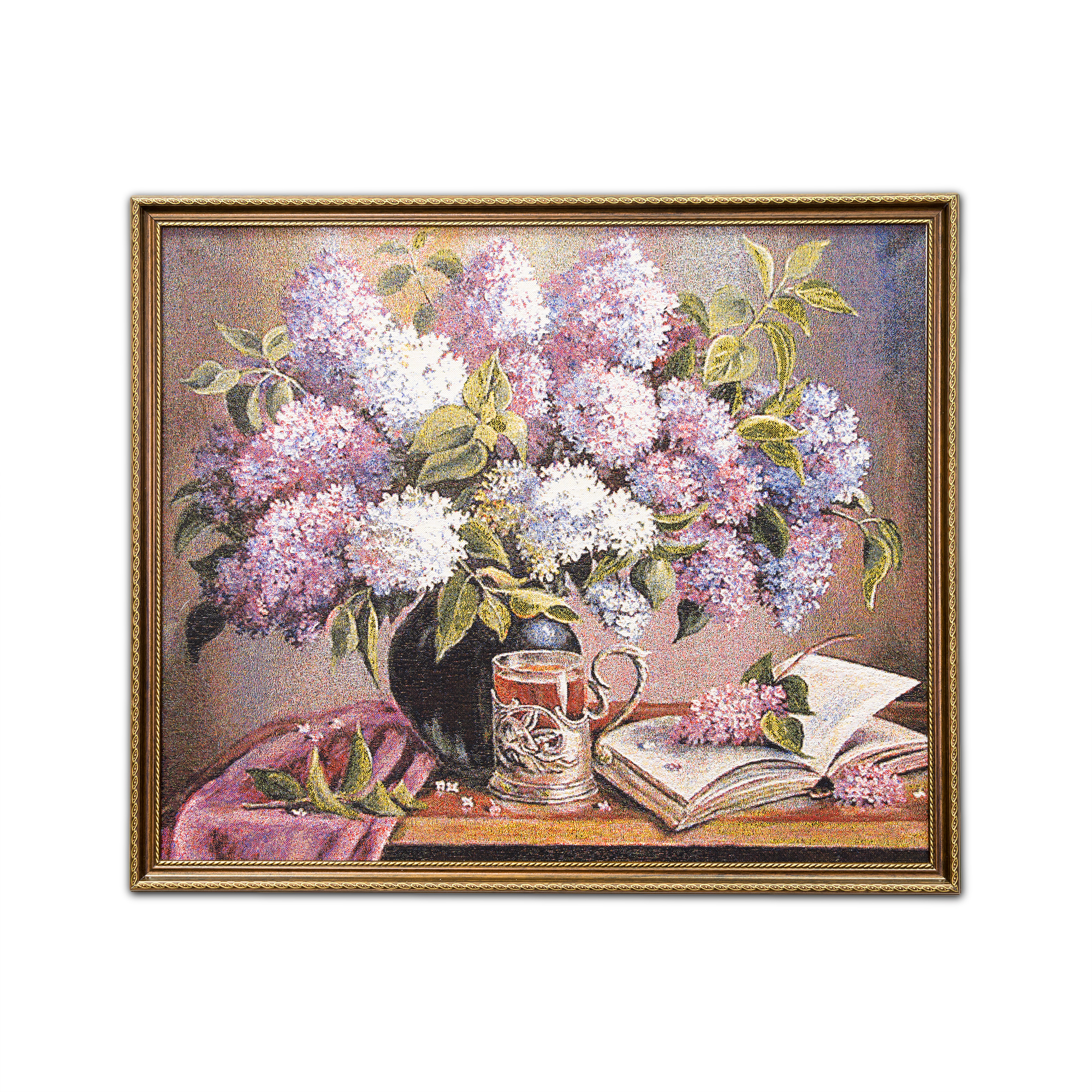 Картина Букет Сирени С Книгой (60х70 см), размер 60х70 см, цвет сиреневый