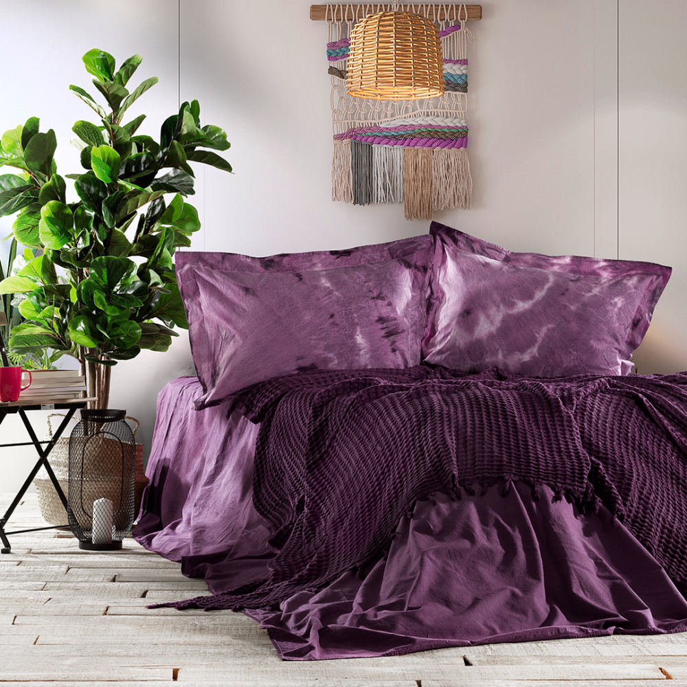 Постельное белье Loft цвет: фиолетовый (King size (Евро макси)), размер 50х70 (2 шт) zbrc842898 Постельное белье Loft цвет: фиолетовый (King size (Евро макси)) - фото 1