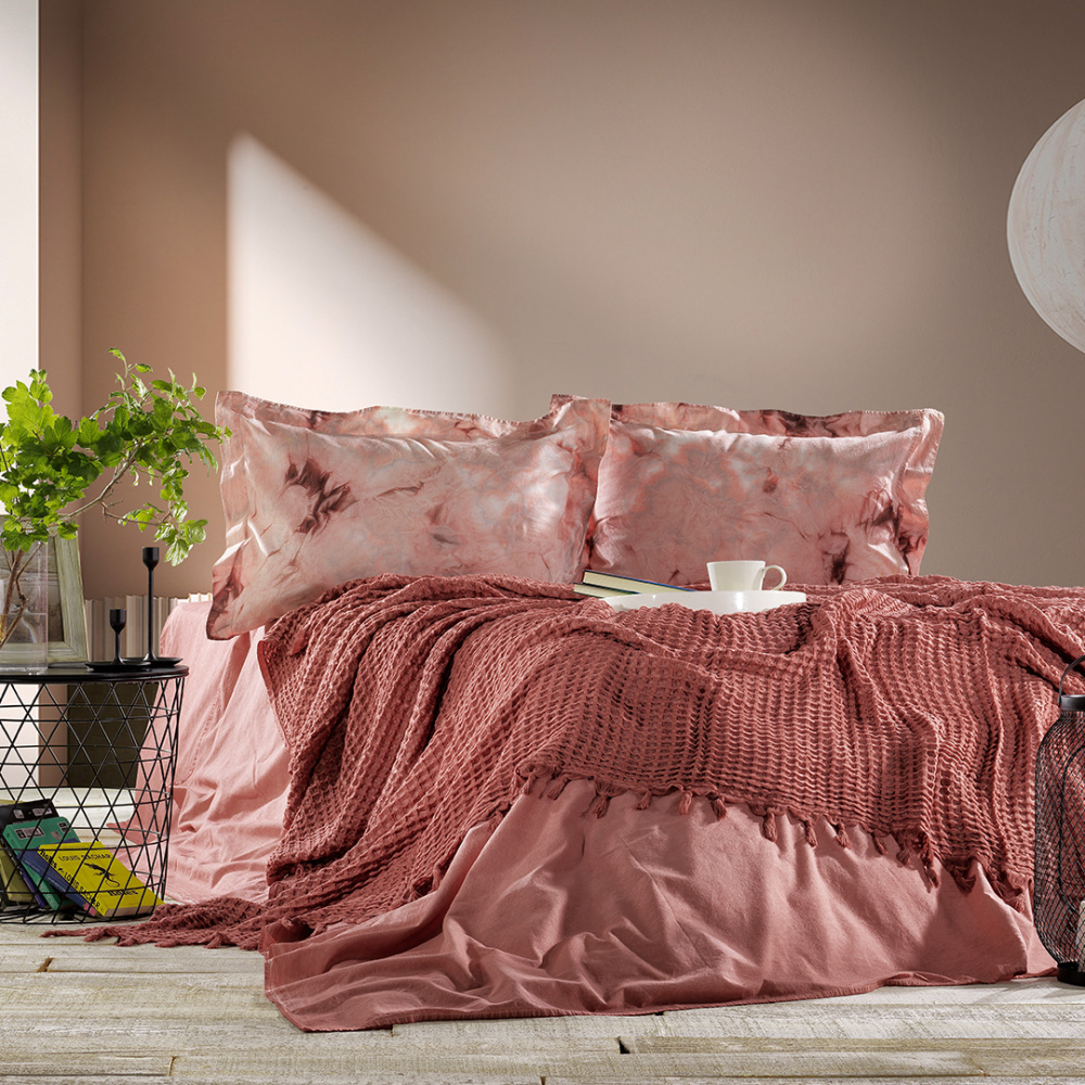 Постельное белье Loft цвет: розовый (King size (Евро макси)), размер 50х70 (2 шт) zbrc842899 Постельное белье Loft цвет: розовый (King size (Евро макси)) - фото 1
