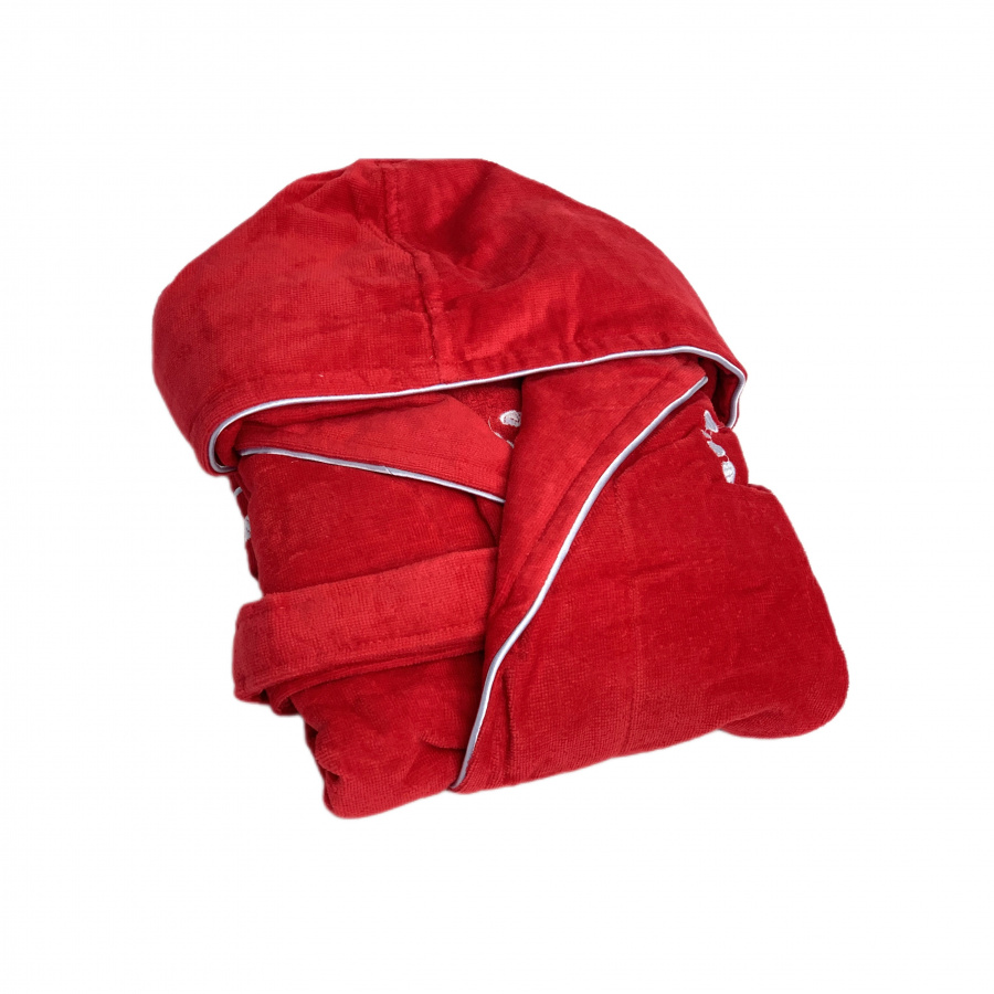 Банный халат Узор цвет: красный (S)